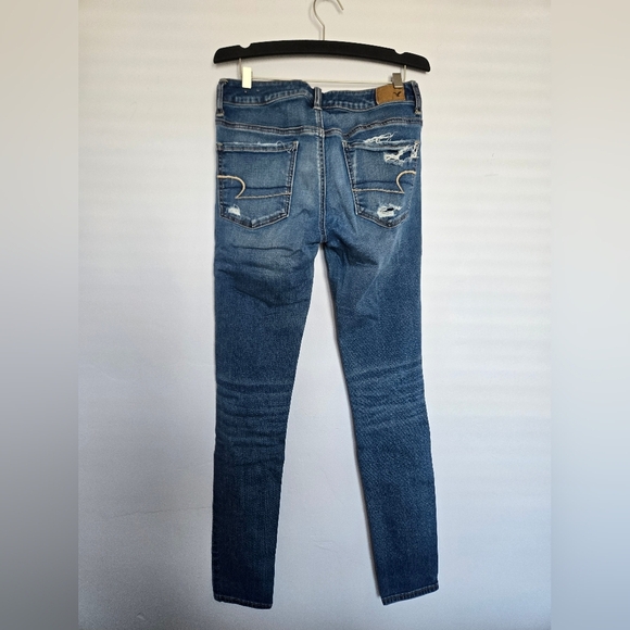 American Eagle Distressed Jegging Blue Jeans - Picture 3 of 6